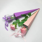 10Pcs Clear Window Bouquet Box Single Rose Bouquet Wrapping Paper Valentine'S Day Flower Art Box Gift Box Paper Bags Cases
