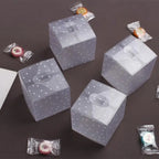 50Pcs/Lot Clear PVC Candy Packaging Box Square Transparent Cake Box Dot DIY Plastic Packaging Gift Box Wedding Party Decorations