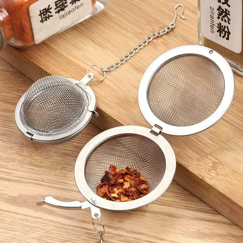 1 Pc Sphere Locking Spice Tea Ball Strainer Mesh Infuser Tea Filter Strainers Stainless Steel Tea Accessories Kichen Accessories