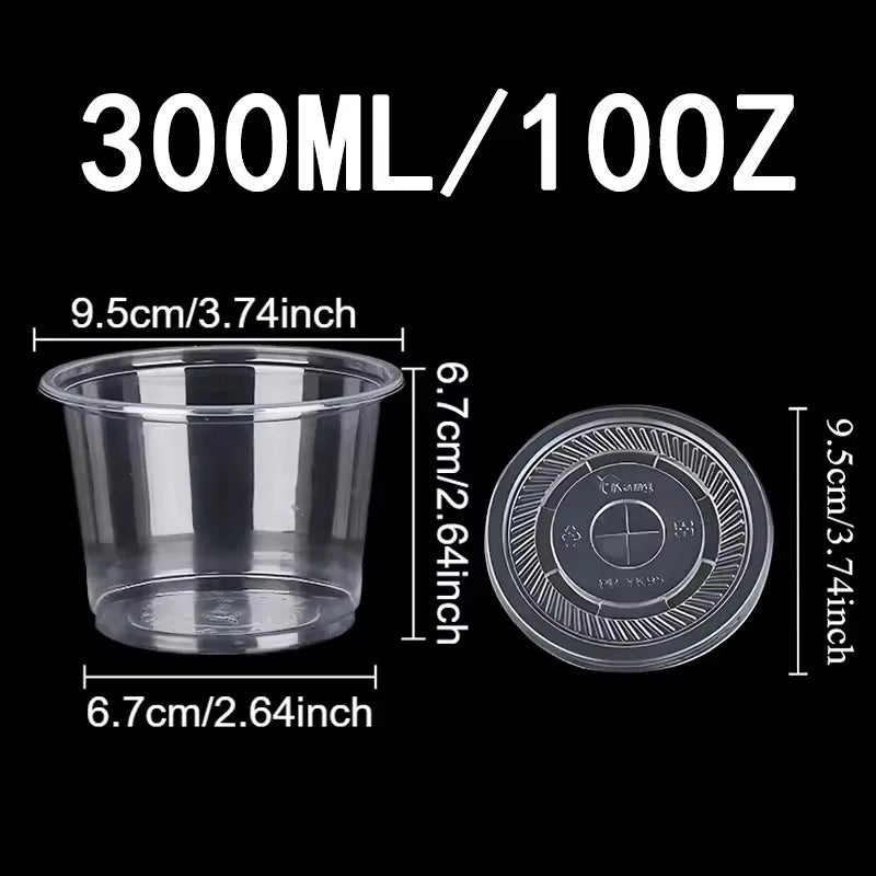 50PCS Disposable Dessert Cups with Lids Ice Cream Cup for Baking Wedding Party Festival Supplies Jelly Yogurt Plastic Cup