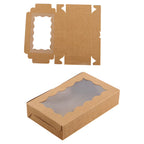 Paquete de 30 cajas de cartón kraft con ventana transparente