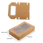 Paquete de 30 cajas de cartón kraft con ventana transparente
