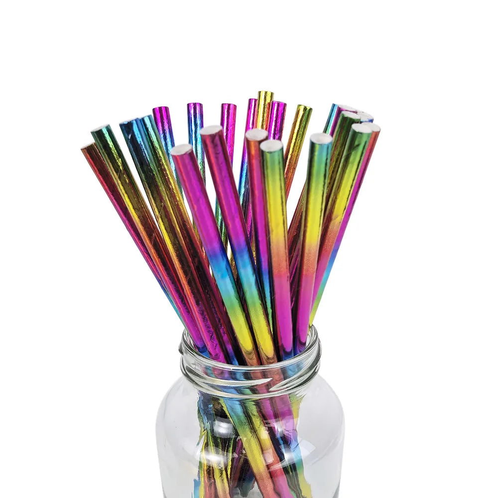 50Pcs Christmas Paper Straws Christmas Tree Elk Snowflakes Striped Straws Disposable Biodegradable Drinking Straws Xmas Supplies