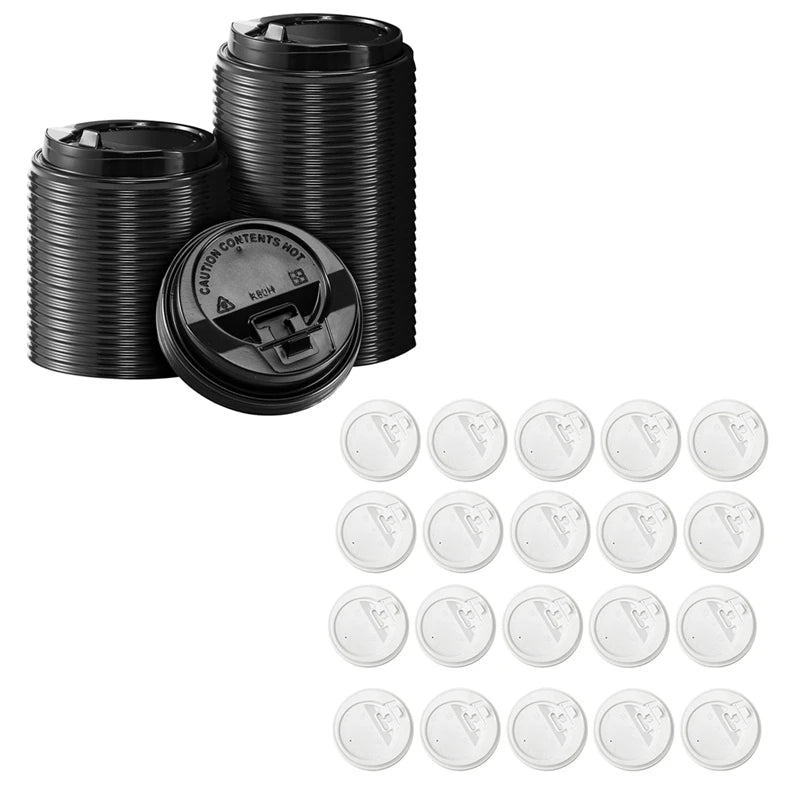 200Pcs Count Coffee Cup Lids, 3.54Inch Disposable Plastic Lids for 10Oz, 12Oz, 16Oz, and 20Oz Paper Cups