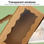 Paquete de 30 cajas de cartón kraft con ventana transparente