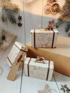 10Pcs Luggage with Hemp Rope Tag Packaging Box, Candy Box, Gift Packaging Box