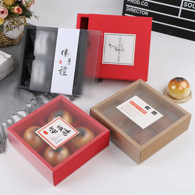 Caja de regalo tipo cajón para repostería con estilo japones