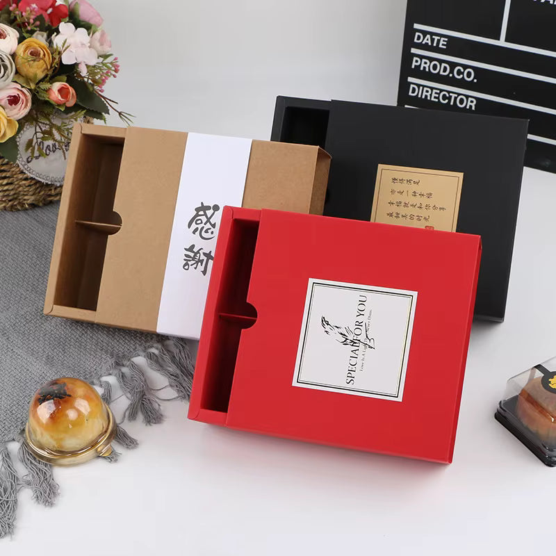 Caja de regalo tipo cajón para repostería con estilo japones