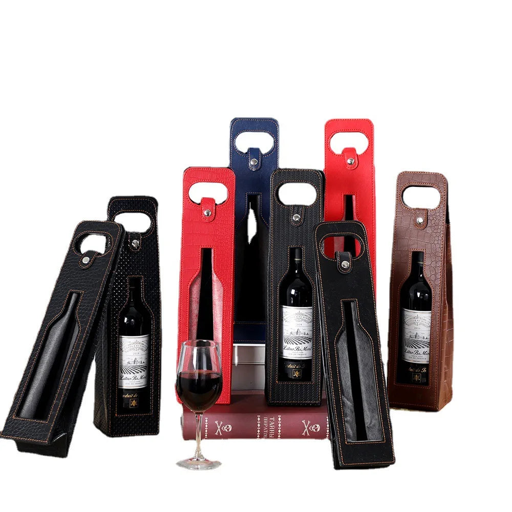 Red Wine Packaging Bags Gift Universal Packaging Leather Boxes Multiple Single Bottle Wine Glass Packaging Leather Bags