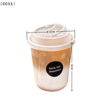 10Pcs Transparent Coffee Cups with Lids U-Shaped Disposable Cups for Hot Drink Milk Tea Takeaway Beverage Cups〔Cc11〕