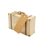 10Pcs Luggage with Hemp Rope Tag Packaging Box, Candy Box, Gift Packaging Box