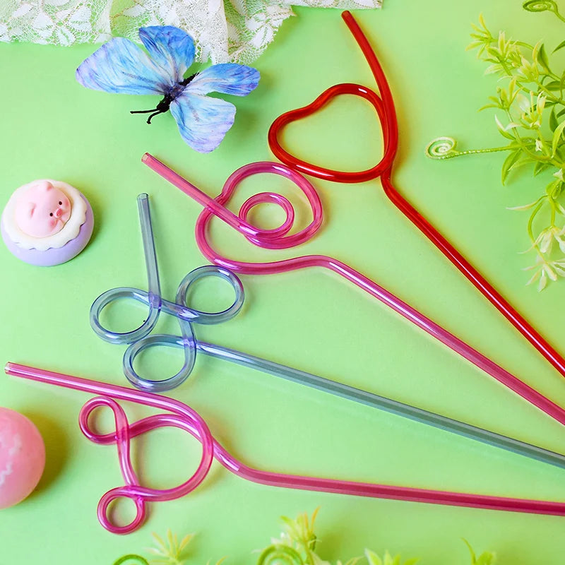 6/8/12/15Pcs a Variety of Fun, Reusable Spiral Straws, Perfect for Birthday Parties, Bars, and Weddings