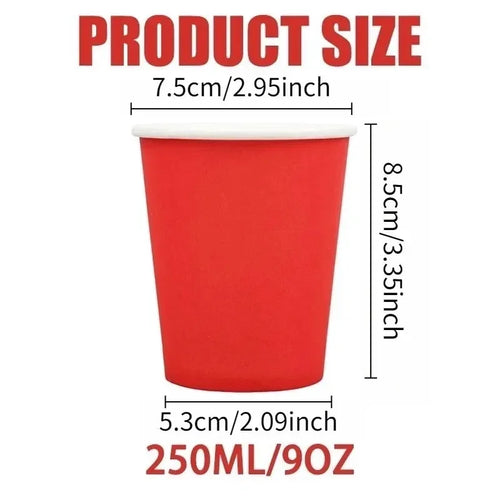 10/30/50PCS 9OZ/250ML Disposable Colored Paper Cups Thick Paper Cups Suitable for Wedding Birthday Party Decoration Supplies