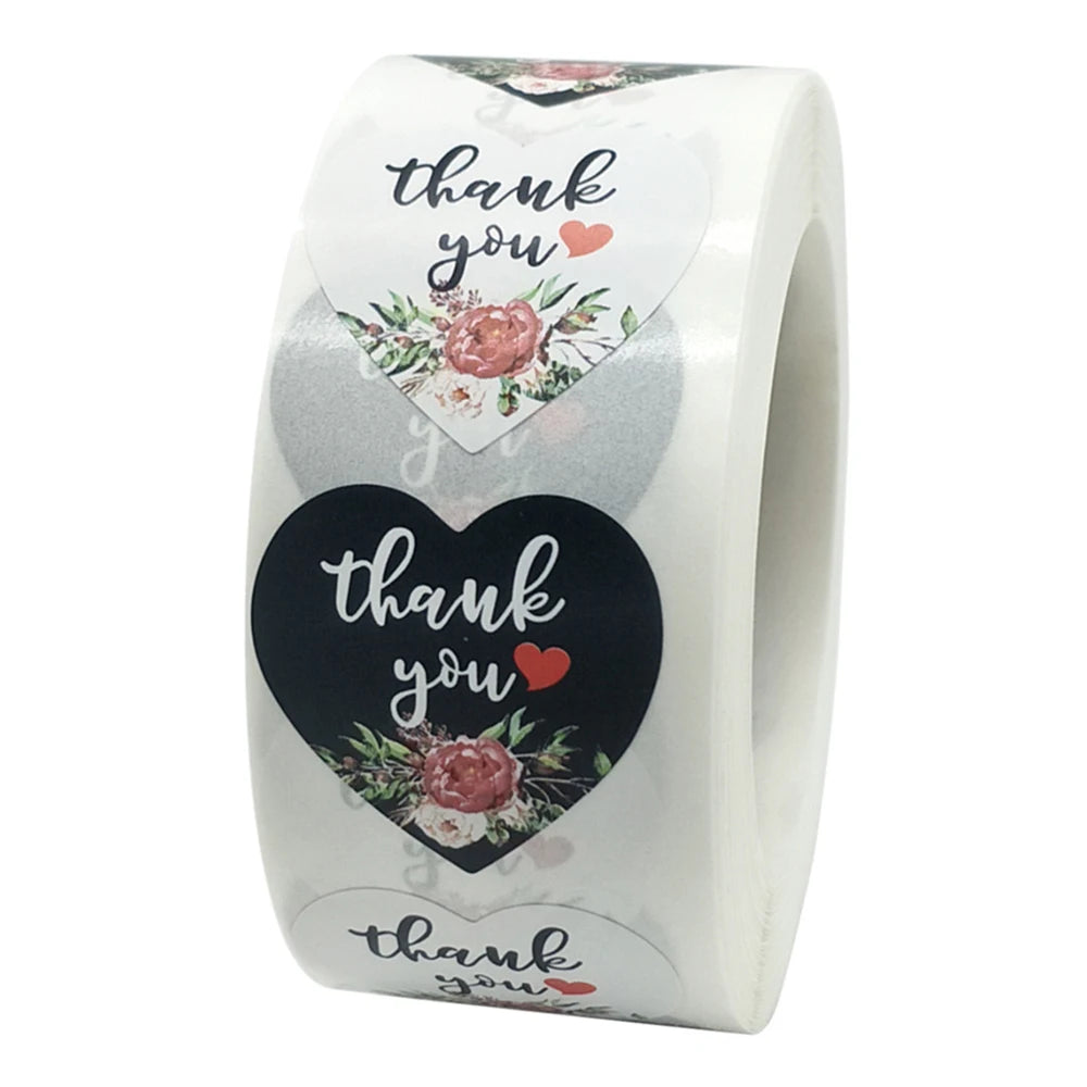 50-500Pcs Heart Shaped Label Sticker Scrapbooking Gift Packaging Seal Birthday Party Wedding Supply Stationery Sticker 1Inch