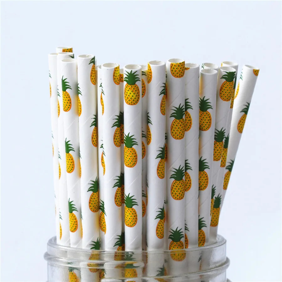 25Pcs Metallic Gold Heart Star Foil Stripe Paper Straws Silver Chevron Wedding Party Decor