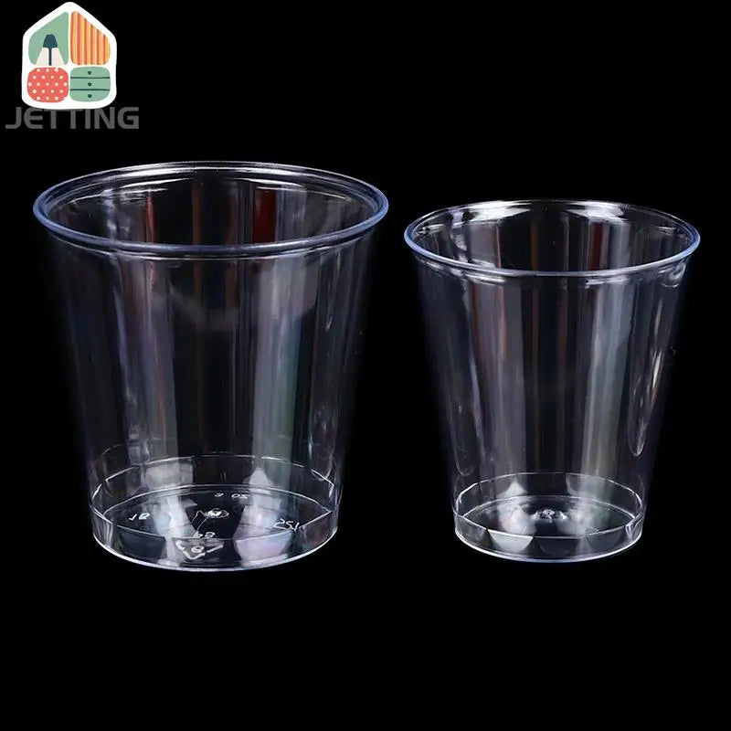 30-50Pcs Clear Plastic Disposable Cups Party Shot Cup Tumblers Wine Tea Coffee Cup Jelly Ice Cream Cups Birthday Ice Cream Cup