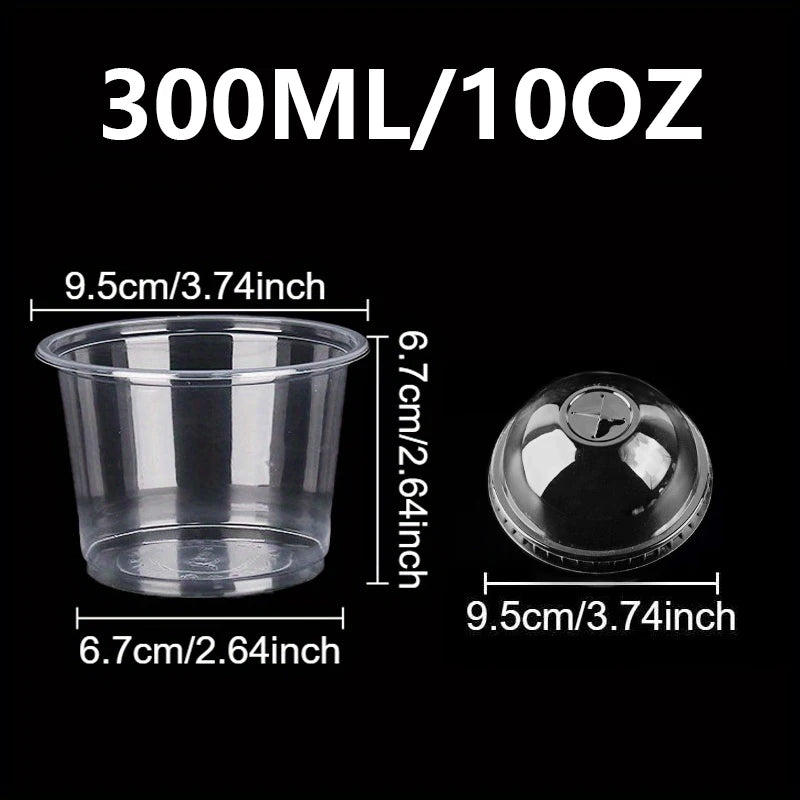 50PCS Disposable Dessert Cups with Lids Ice Cream Cup for Baking Wedding Party Festival Supplies Jelly Yogurt Plastic Cup
