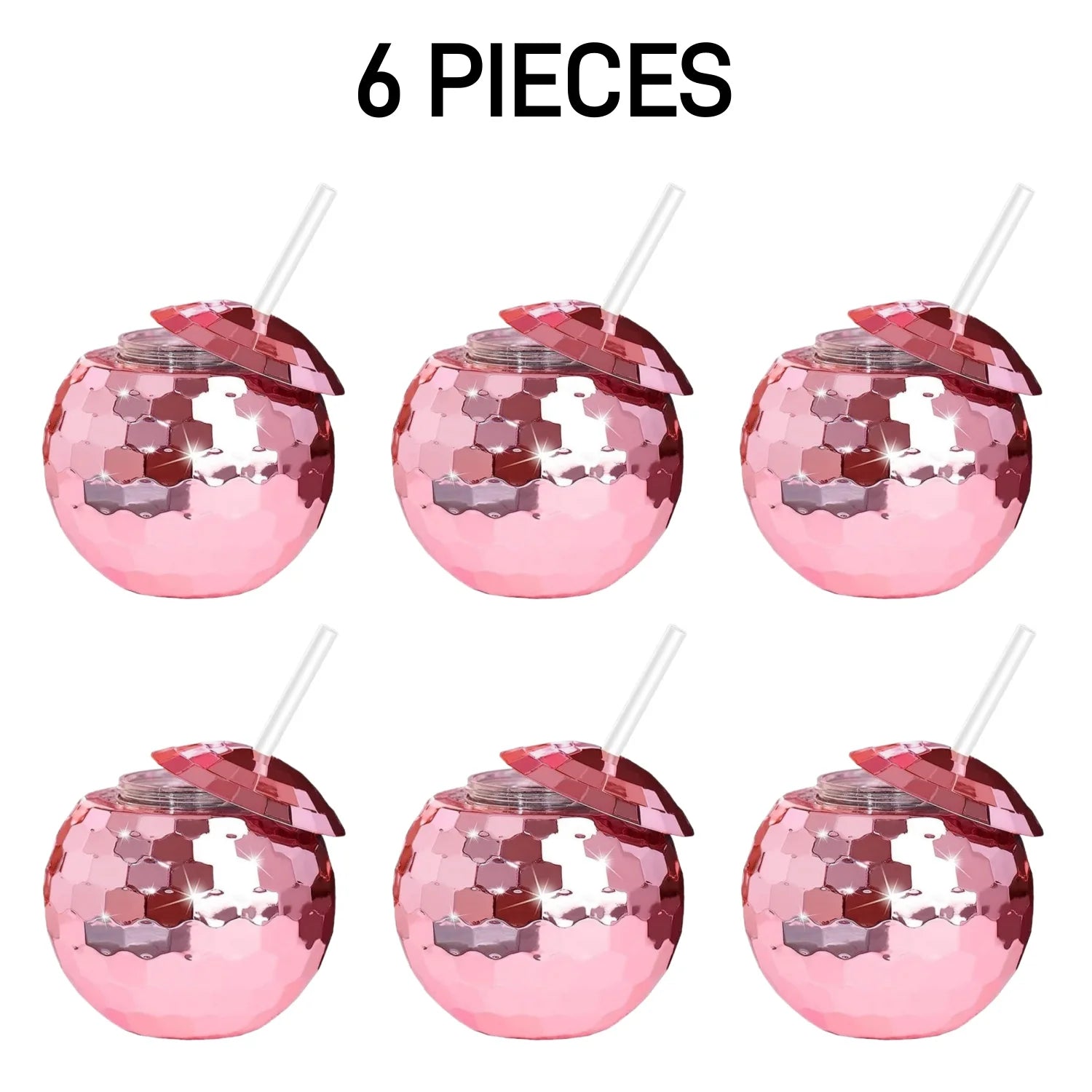 6-24PCS Disco Ball Cups Birthday Party Cups Beverage Cocktail Cup Wedding Bachelorette Party Favors Disco Party Decorations 18Oz