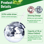 6-24PCS Disco Ball Cups Birthday Party Cups Beverage Cocktail Cup Wedding Bachelorette Party Favors Disco Party Decorations 18Oz