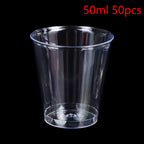 30-50Pcs Clear Plastic Disposable Cups Party Shot Cup Tumblers Wine Tea Coffee Cup Jelly Ice Cream Cups Birthday Ice Cream Cup