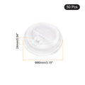 50 Count Disposable Coffee Cups Lids 80Mm Plastic Lids for 8OZ Coffee Cups Suitable for Cold and Hot Drinks Milk Tea White Black