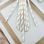 25Pcs Colorful Disposable Paper Straws Pink Cherry Drinking Straws Juice Birthday Wedding Party Decor Supplies Baby Shower