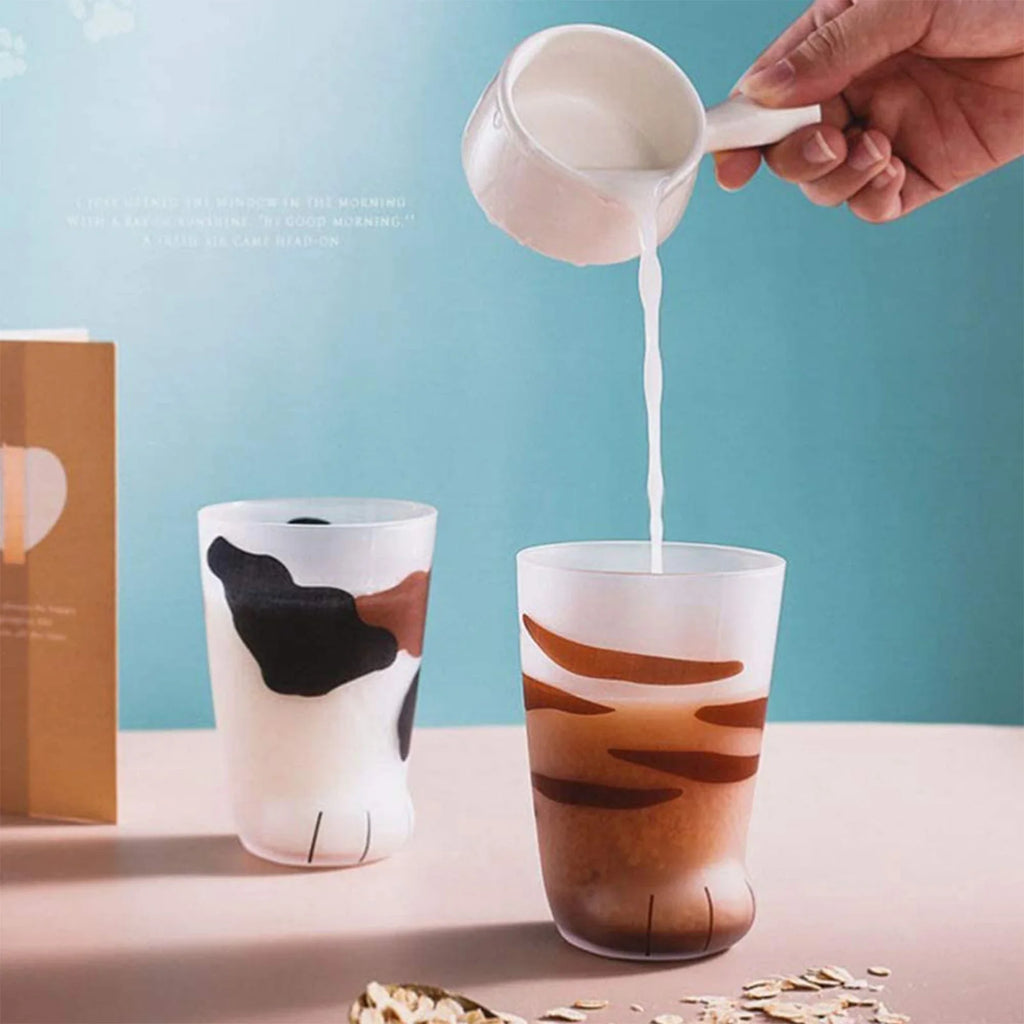300Ml Cat Feet Paw Shot Glass Novelty Cat Claw Glass Cups Funny Coffee Mugs Household Cups Cat Paw for Milk