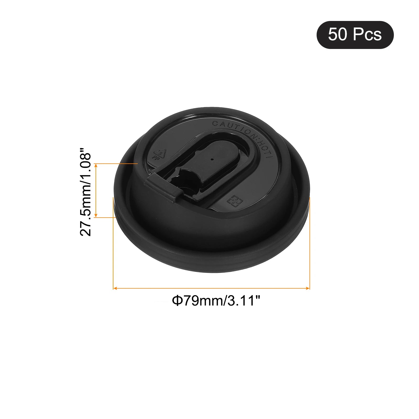 50 Count Disposable Coffee Cups Lids 80Mm Plastic Lids for 8OZ Coffee Cups Suitable for Cold and Hot Drinks Milk Tea White Black