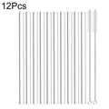 12Pcs Reusable High Borosilicate Glass Straw Wide 12Mm Pearl Milkshake Bubble Tea Straw with Brush Bar Accessories