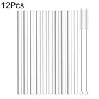 12Pcs Reusable High Borosilicate Glass Straw Wide 12Mm Pearl Milkshake Bubble Tea Straw with Brush Bar Accessories