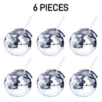 6-24PCS Disco Ball Cups Birthday Party Cups Beverage Cocktail Cup Wedding Bachelorette Party Favors Disco Party Decorations 18Oz
