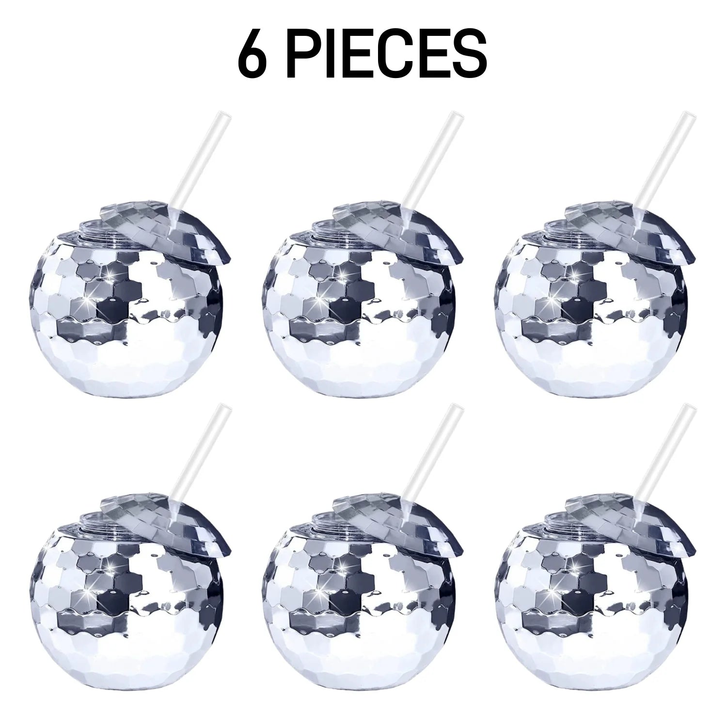 6-24PCS Disco Ball Cups Birthday Party Cups Beverage Cocktail Cup Wedding Bachelorette Party Favors Disco Party Decorations 18Oz