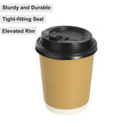 50 Count Disposable Coffee Cups Lids 80Mm Plastic Lids for 8OZ Coffee Cups Suitable for Cold and Hot Drinks Milk Tea White Black