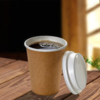 50 Count Disposable Coffee Cups Lids 80Mm Plastic Lids for 8OZ Coffee Cups Suitable for Cold and Hot Drinks Milk Tea White Black