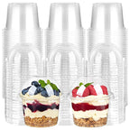 50PCS Disposable Dessert Cups with Lids Ice Cream Cup for Baking Wedding Party Festival Supplies Jelly Yogurt Plastic Cup