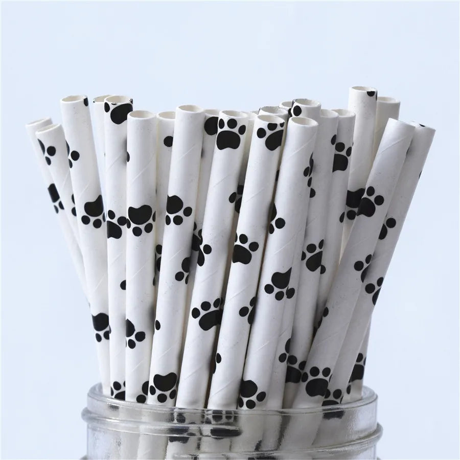 25Pcs Metallic Gold Heart Star Foil Stripe Paper Straws Silver Chevron Wedding Party Decor
