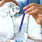 8-Pack 8 Colors Glass Straws Reusable Eco-Friendly Drinking Straws with 2 Cleaning Brush Tea Juice Cocktail Party Supply Summer