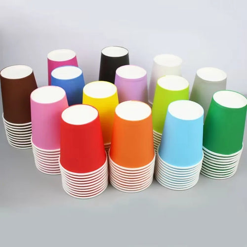 10/30/50PCS 9OZ/250ML Disposable Colored Paper Cups Thick Paper Cups Suitable for Wedding Birthday Party Decoration Supplies