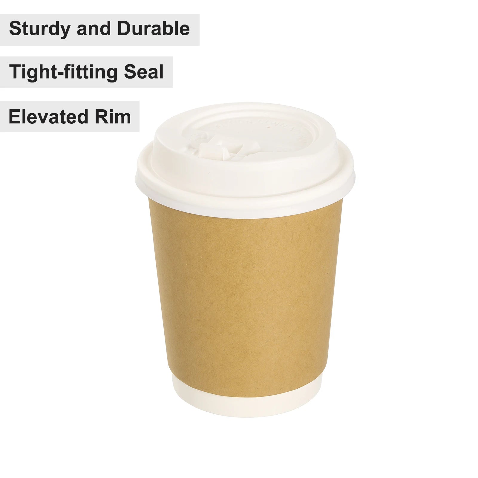 50 Count Disposable Coffee Cups Lids 80Mm Plastic Lids for 8OZ Coffee Cups Suitable for Cold and Hot Drinks Milk Tea White Black