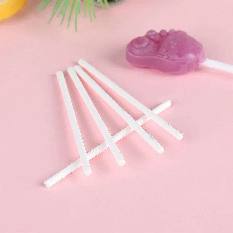 20/80Pcs Plastic Lollipop Stick Safe White Cake Sucker Sticks for Chocolate Sugar Candy Lollypop DIY Mold Bakeware Tool