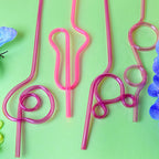 6/8/12/15Pcs a Variety of Fun, Reusable Spiral Straws, Perfect for Birthday Parties, Bars, and Weddings