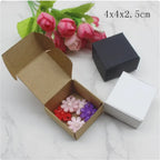 10Pcs Handmade Gift Packaging with Multiple Sizes, White Kraft Paper, Black Box, Christmas Packaging, Packaging Box