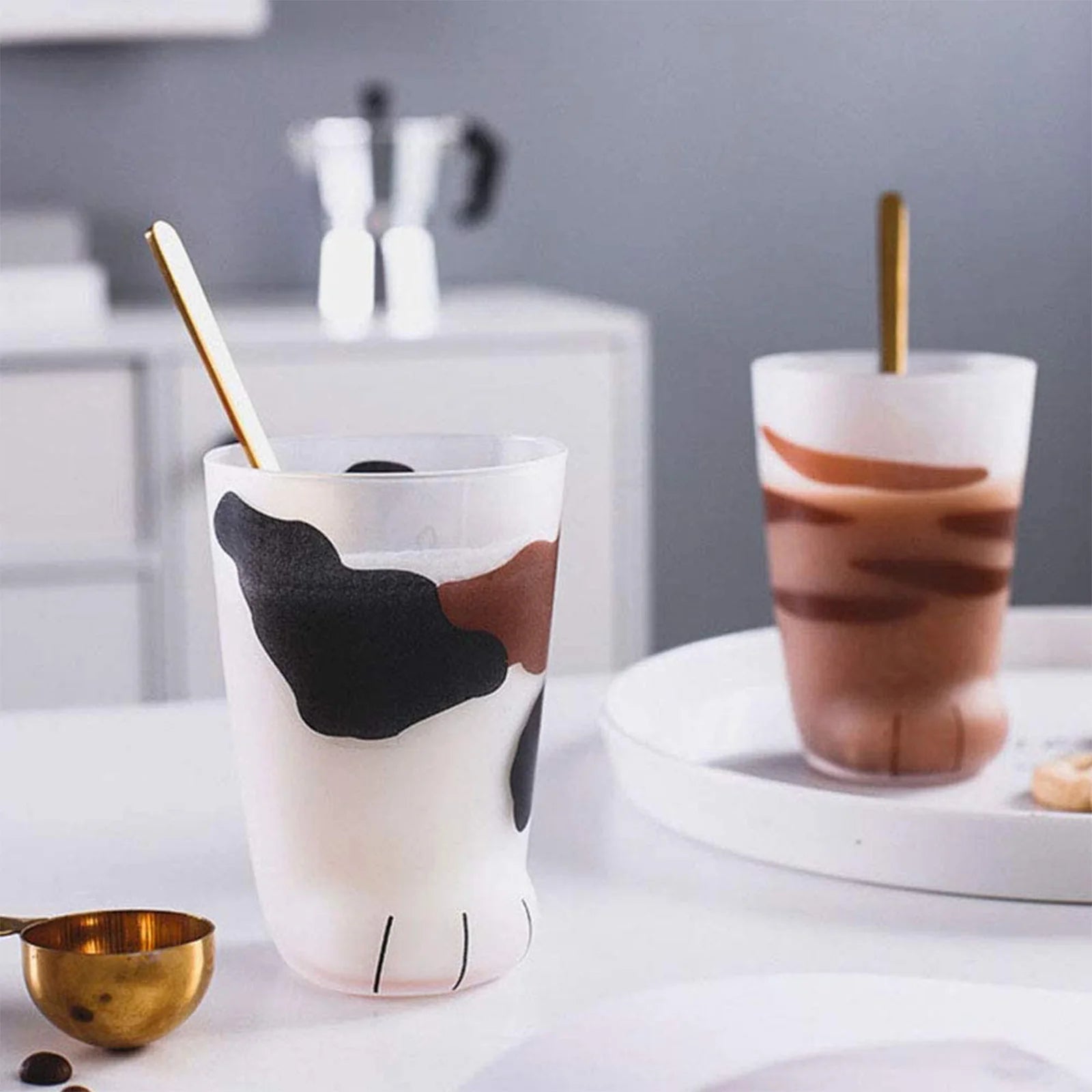 300Ml Cat Feet Paw Shot Glass Novelty Cat Claw Glass Cups Funny Coffee Mugs Household Cups Cat Paw for Milk