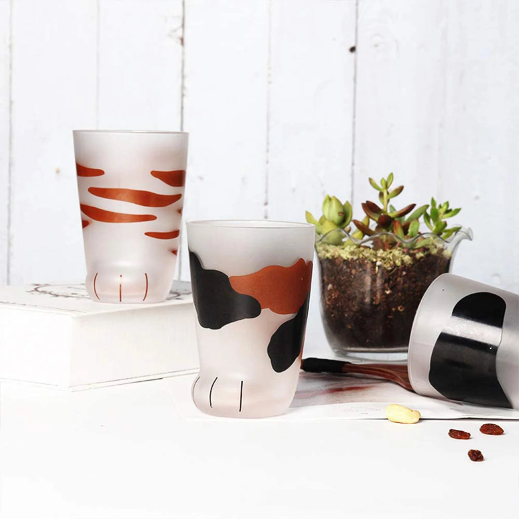 300Ml Cat Feet Paw Shot Glass Novelty Cat Claw Glass Cups Funny Coffee Mugs Household Cups Cat Paw for Milk
