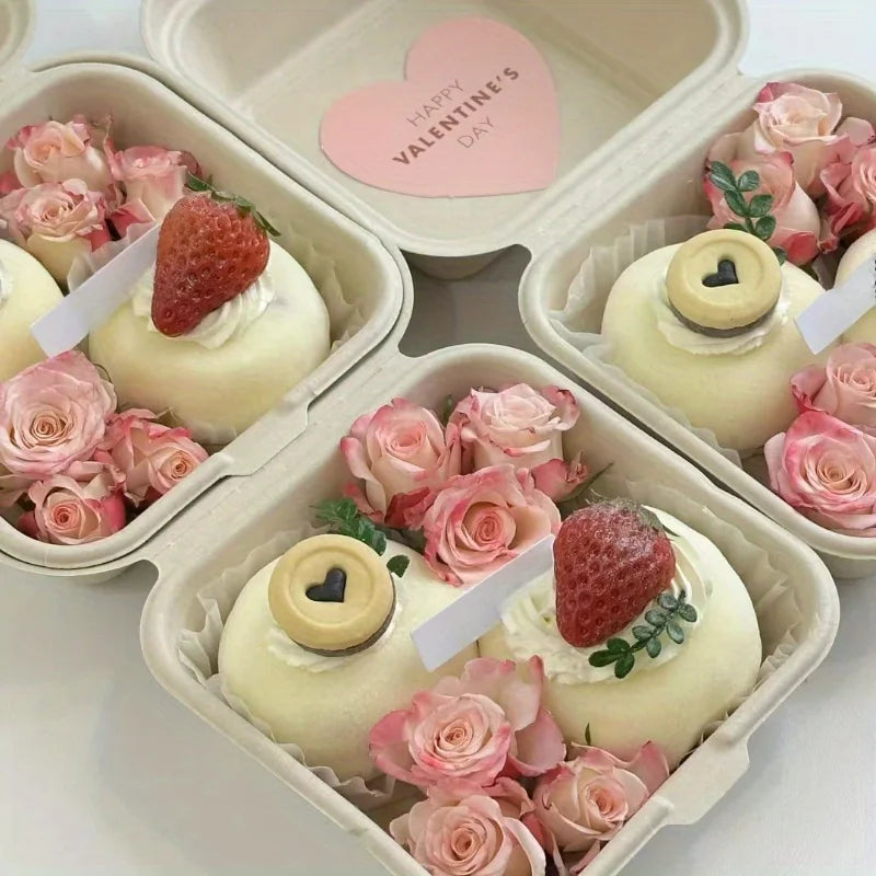 10Pcs Disposable Packaging Box Set - Cake Bouquet Bento Hamburger - Surprise Food Storage Containers for Parties and Events