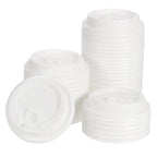 50 Count Disposable Coffee Cups Lids 80Mm Plastic Lids for 8OZ Coffee Cups Suitable for Cold and Hot Drinks Milk Tea White Black
