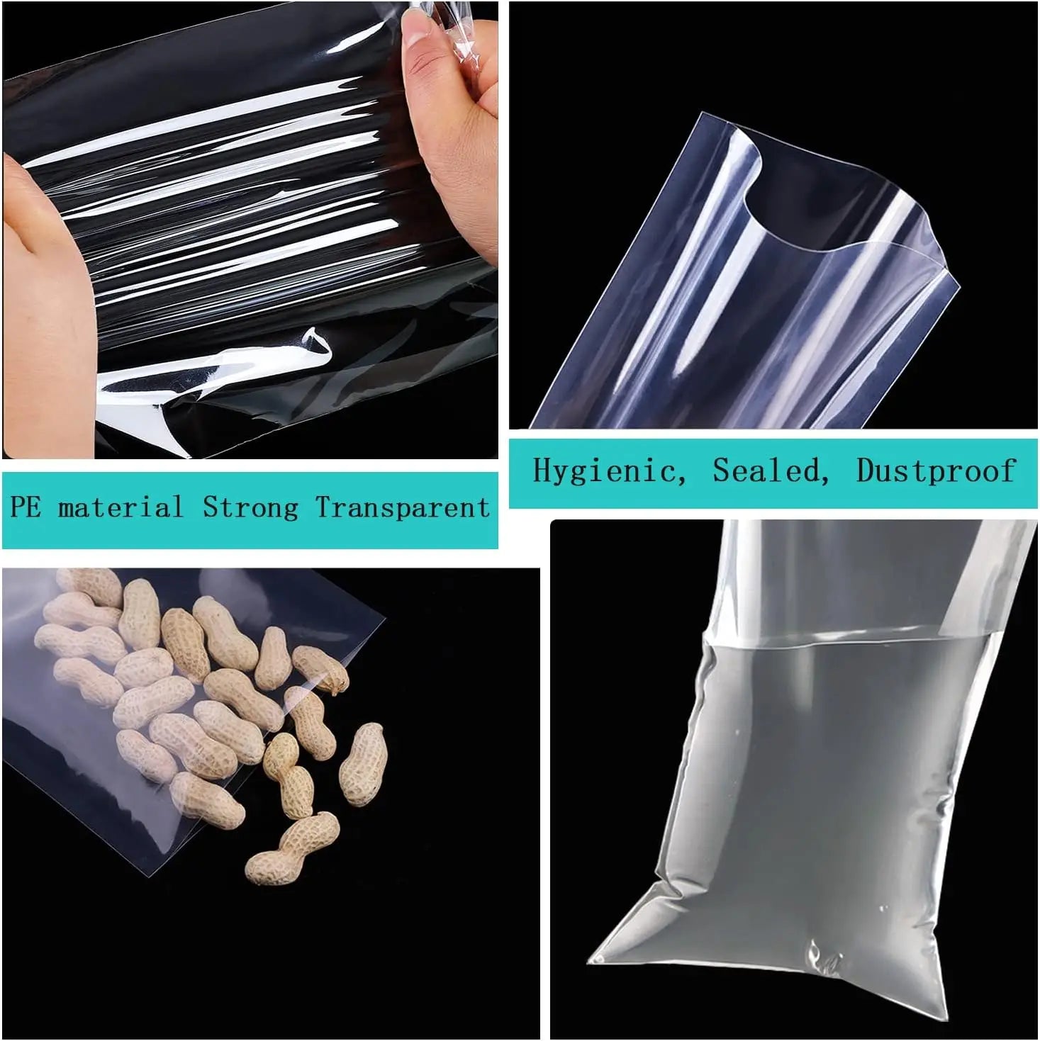 100/200 Pieces of Cellophane Packaging Processing Bag Transparent Flat with Color Tie Wire for Gift Packaging, Bakery, Candy