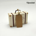 10Pcs Luggage with Hemp Rope Tag Packaging Box, Candy Box, Gift Packaging Box
