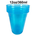 20-200Pcs 12Oz Neon Solid Color Disposable Plastic Cup Pink, Orange, Blue, Green Ice Coffee Cup Clear Plastic Cup Glow in the UV