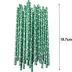 50Pcs Christmas Paper Straws Christmas Tree Elk Snowflakes Striped Straws Disposable Biodegradable Drinking Straws Xmas Supplies